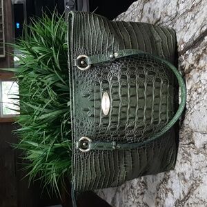 ☘️🍀RARE! Brahmin Green Crocodile Embossed Melbourne Women's Bag